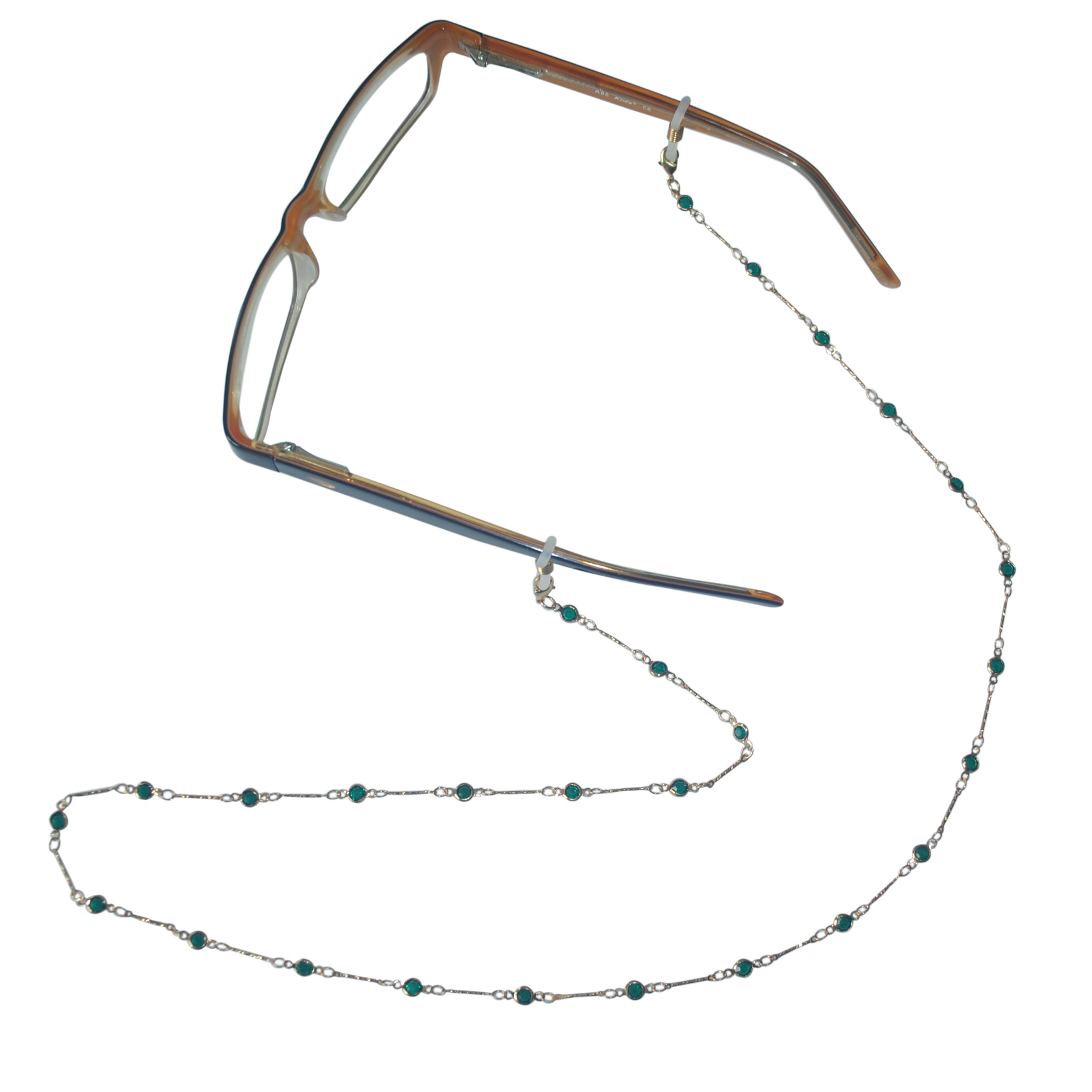 Sunglass Fashion Green Emerald Bead Chain Eyewear Holder