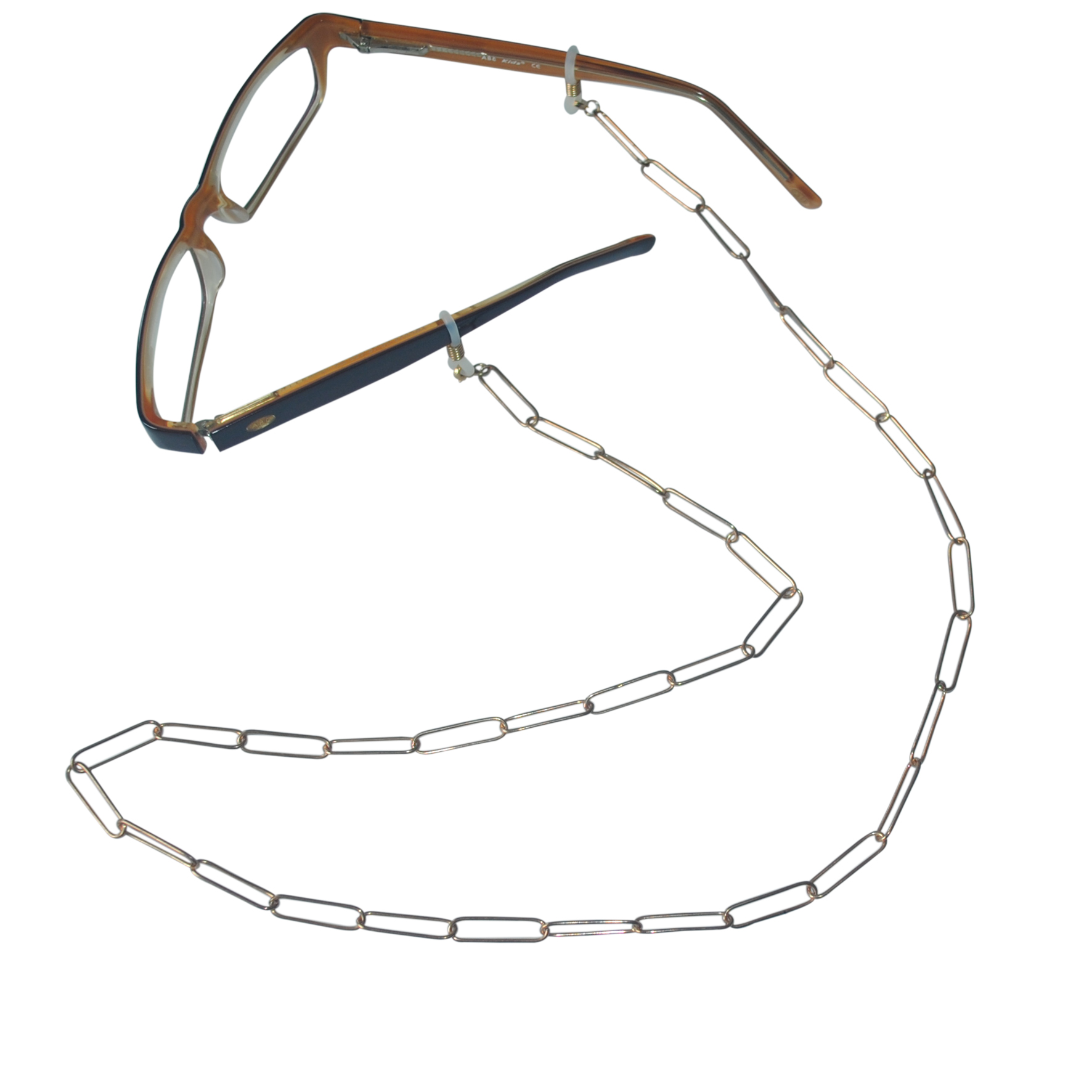 Gold Anti-Slip Ladies Big Ring Eyeglass Metal Chain